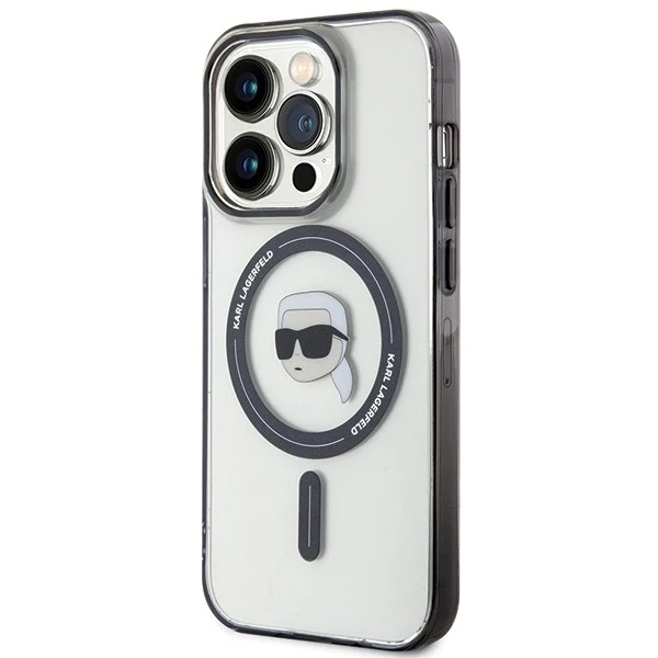 Etui Karl Lagerfeld KLHMP15XHKHNOTK для iPhone 15 Pro Max 6.7" прозорий твердий чохол IML Karl`s Head MagSafe